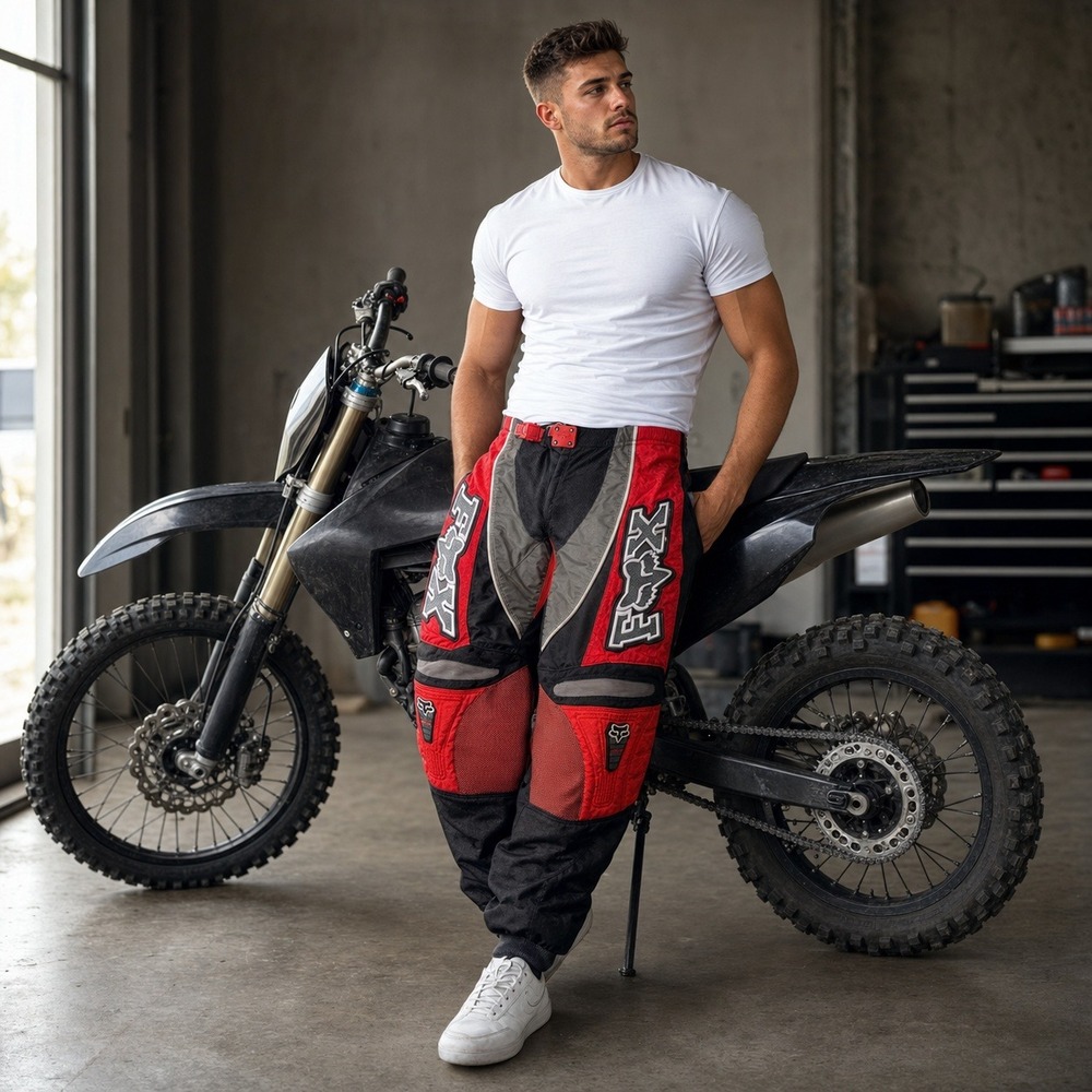 Fox Racing 360 Motocross Pants Mens 32 Red Black Grey Vintage MX Riding Gear